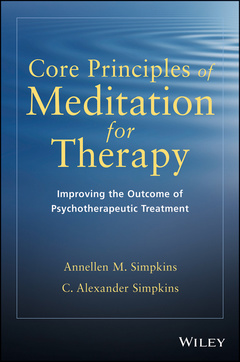 Couverture de l’ouvrage Core Principles of Meditation for Therapy