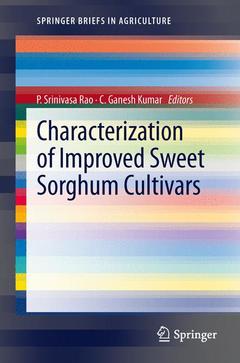 Couverture de l’ouvrage Characterization of Improved Sweet Sorghum Cultivars