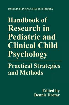 Couverture de l’ouvrage Handbook of Research in Pediatric and Clinical Child Psychology
