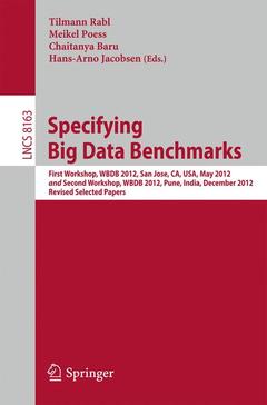 Couverture de l’ouvrage Specifying Big Data Benchmarks
