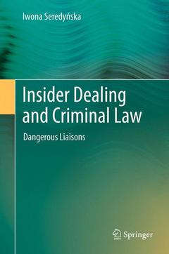 Couverture de l’ouvrage Insider Dealing and Criminal Law