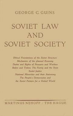 Couverture de l’ouvrage Soviet Law and Soviet Society
