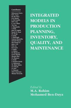 Cover of the book Integrated Models in Production Planning, Inventory, Quality, and Maintenance