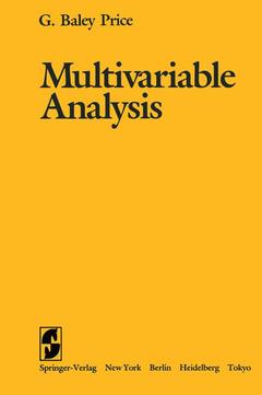 Couverture de l’ouvrage Multivariable Analysis