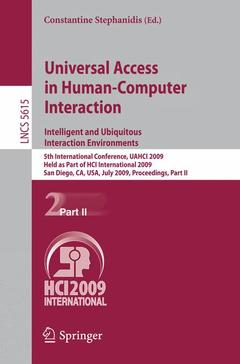 Couverture de l’ouvrage Universal Access in Human-Computer Interaction. Intelligent and Ubiquitous Interaction Environments