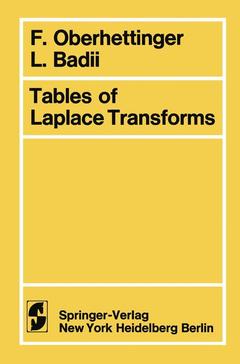 Couverture de l’ouvrage Tables of Laplace Transforms