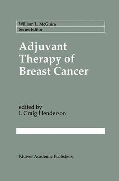 Couverture de l’ouvrage Adjuvant Therapy of Breast Cancer