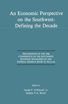 Couverture de l’ouvrage An Economic Perspective on the Southwest: Defining the Decade