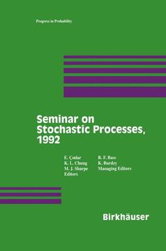 Couverture de l’ouvrage Seminar on Stochastic Processes, 1992