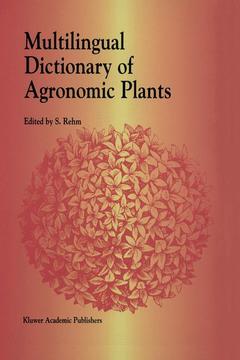 Couverture de l’ouvrage Multilingual Dictionary of Agronomic Plants