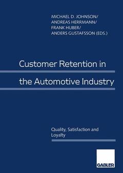 Couverture de l’ouvrage Customer Retention in the Automotive Industry