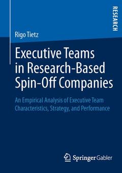 Couverture de l’ouvrage Executive Teams in Research-Based Spin-Off Companies