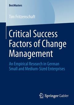 Couverture de l’ouvrage Critical Success Factors of Change Management