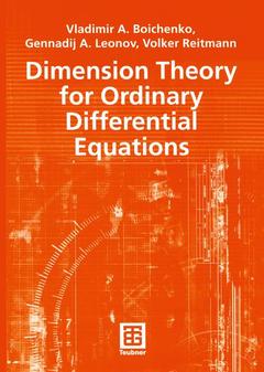 Couverture de l’ouvrage Dimension Theory for Ordinary Differential Equations