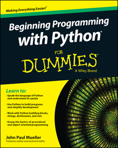 Couverture de l’ouvrage Beginning Programming with Python For Dummies