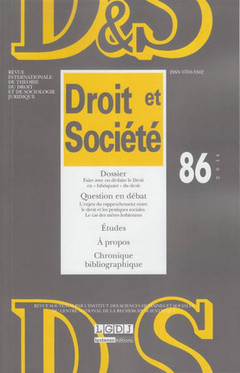 Couverture de l’ouvrage Revue droit & societe n 86-2014