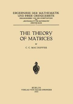 Couverture de l’ouvrage The Theory of Matrices