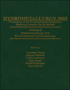 Couverture de l’ouvrage Hydrometallurgy 2003