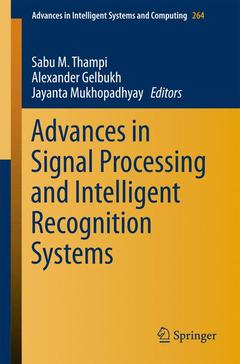 Couverture de l’ouvrage Advances in Signal Processing and Intelligent Recognition Systems