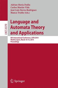 Couverture de l’ouvrage Language and Automata Theory and Applications