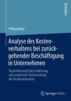 Cover of the book Analyse des Kostenverhaltens bei zurückgehender Beschäftigung in Unternehmen
