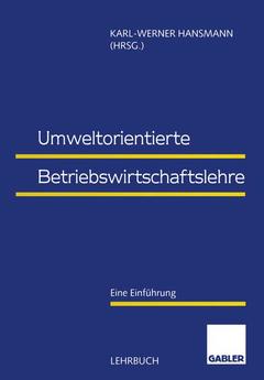 Couverture de l’ouvrage Umweltorientierte Betriebswirtschaftslehre
