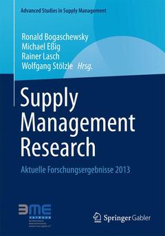 Couverture de l’ouvrage Supply Management Research