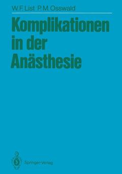 Couverture de l’ouvrage Komplikationen in der Anästhesie