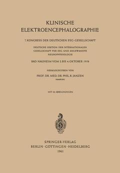 Couverture de l’ouvrage Klinische Elektroencephalographie