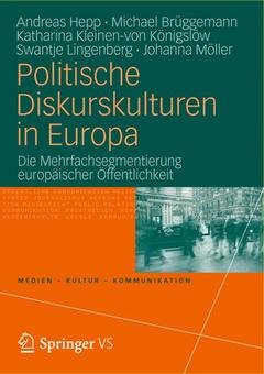 Couverture de l’ouvrage Politische Diskurskulturen in Europa