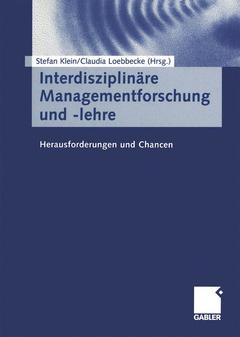 Couverture de l’ouvrage Interdisziplinäre Managementforschung und -lehre