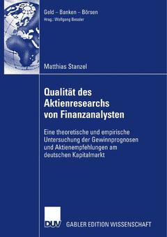 Cover of the book Qualität des Aktienresearch von Finanzanalysten