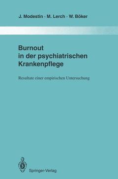 Couverture de l’ouvrage Burnout in der psychiatrischen Krankenpflege