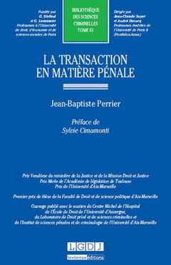 Cover of the book la transaction en matière pénale