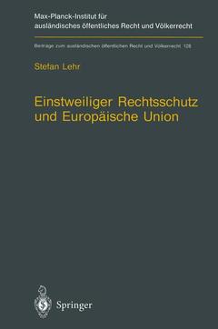 Couverture de l’ouvrage Einstweiliger Rechtsschutz und Europäische Union