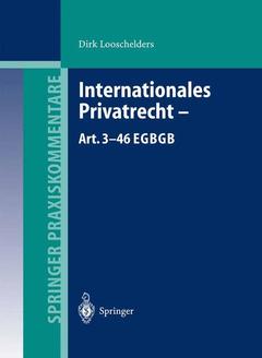 Couverture de l’ouvrage Internationales Privatrecht — Art. 3–46 EGBGB