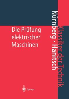 Couverture de l’ouvrage Die Prüfung elektrischer Maschinen
