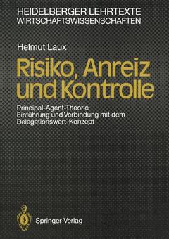 Couverture de l’ouvrage Risiko, Anreiz und Kontrolle