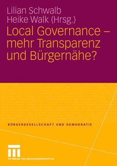 Couverture de l’ouvrage Local Governance - mehr Transparenz und Bürgernähe?
