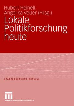 Couverture de l’ouvrage Lokale Politikforschung heute