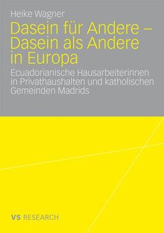 Couverture de l’ouvrage Dasein für Andere - Dasein als Andere in Europa