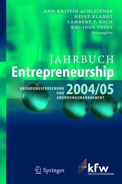 Couverture de l’ouvrage Jahrbuch Entrepreneurship 2004/05