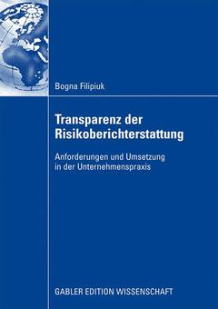 Cover of the book Transparenz der Risikoberichterstattung