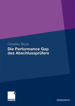 Cover of the book Die Performance Gap des Abschlussprüfers