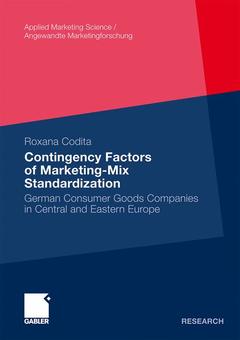 Couverture de l’ouvrage Contingency Factors of Marketing-Mix Standardization
