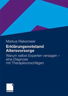 Cover of the book Erklärungsnotstand Altersvorsorge
