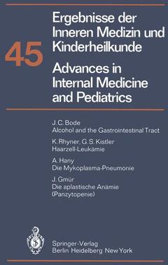 Couverture de l’ouvrage Ergebnisse der Inneren Medizin und Kinderheilkunde / Advances in Internal Medicine and Pediatrics