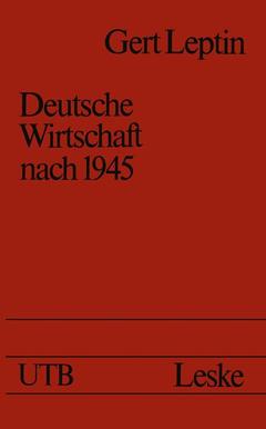 Couverture de l’ouvrage Deutsche Wirtschaft nach 1945