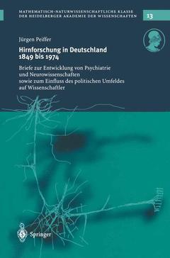 Couverture de l’ouvrage Hirnforschung in Deutschland 1849 bis 1974