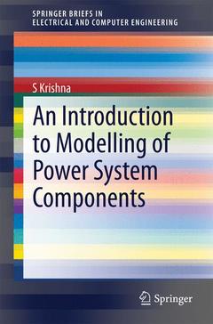 Couverture de l’ouvrage An Introduction to Modelling of Power System Components